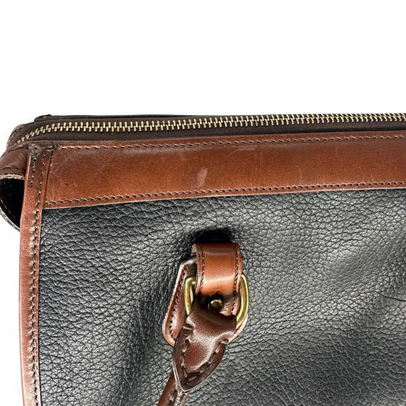 Dooney & Bourke Leather Black & Brown Satchel Crossbody Hand Bag - Picture 7 of 11